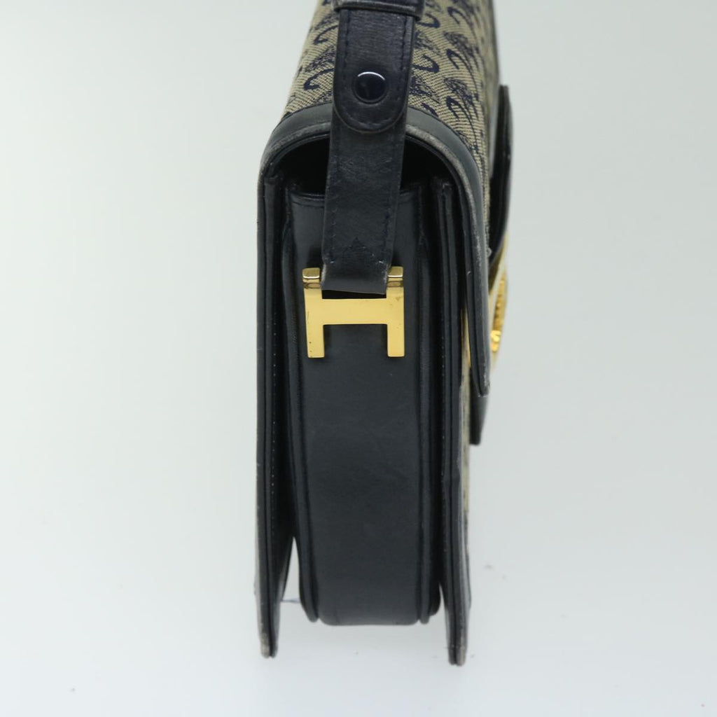 CELINE C Macadam Canvas Shoulder Bag Navy  63157