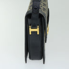 CELINE C Macadam Canvas Shoulder Bag Navy  63157