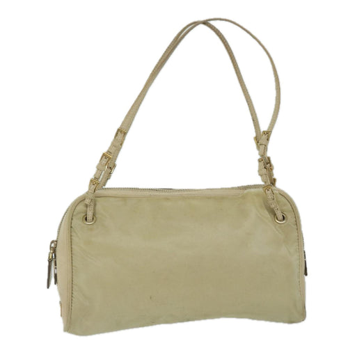 PRADA Hand Bag Nylon Cream  63161