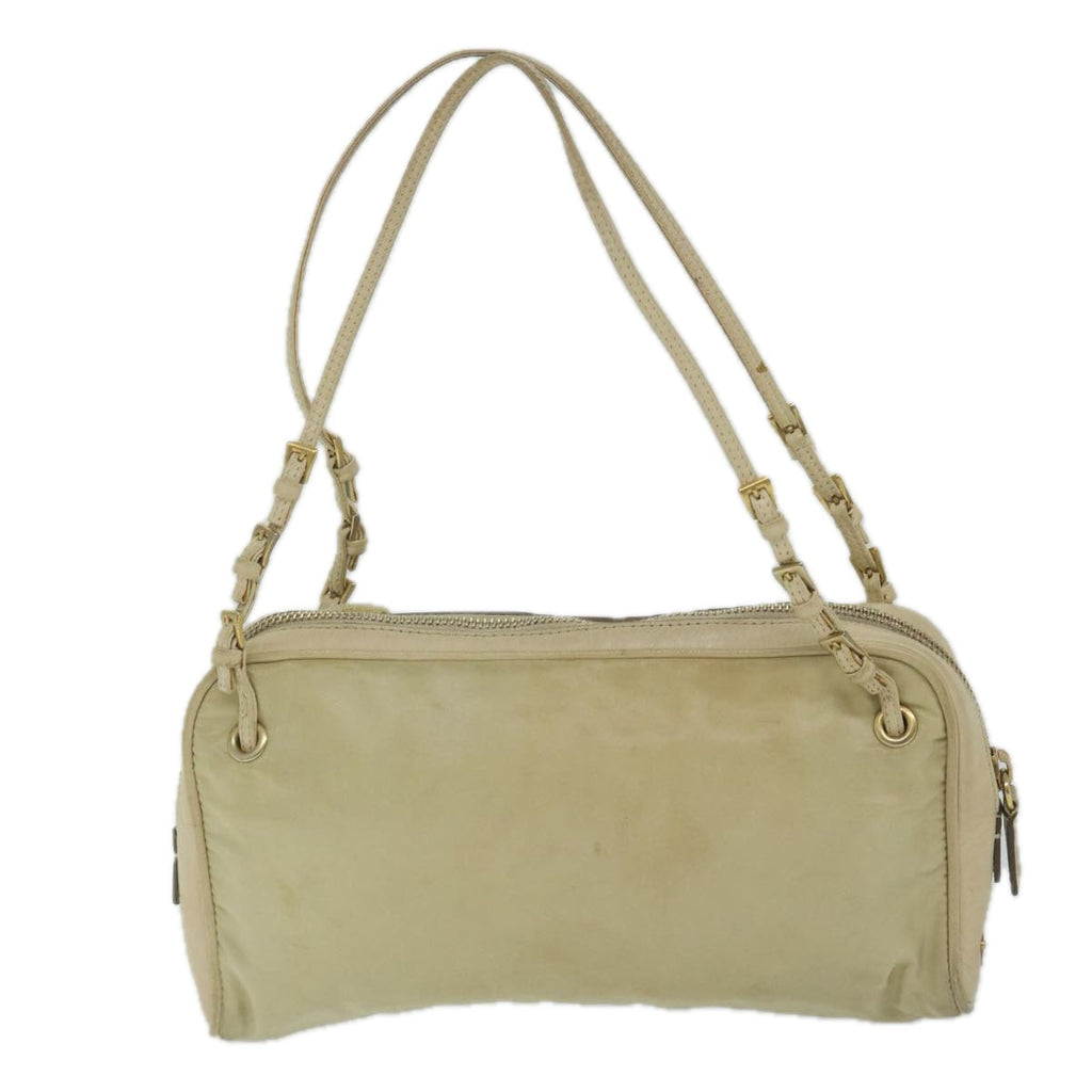 PRADA Hand Bag Nylon Cream  63161