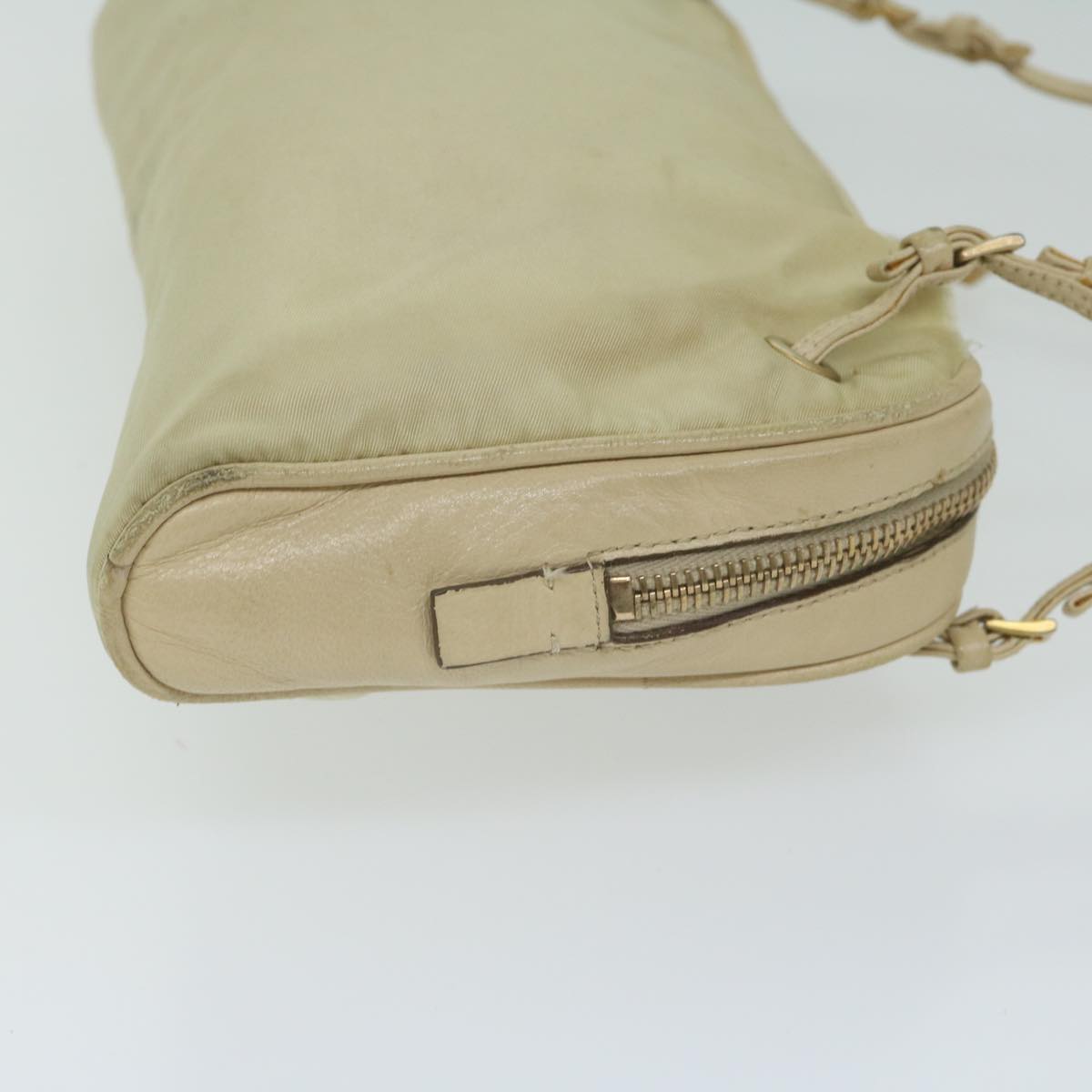 PRADA Hand Bag Nylon Cream  63161