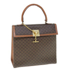 CELINE Macadam Canvas Hand Bag PVC Leather Brown  63166