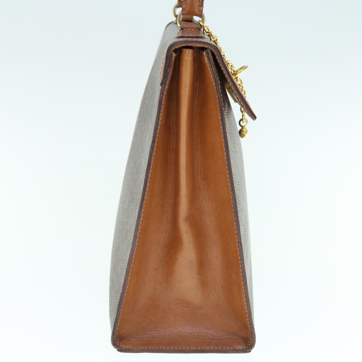 CELINE Macadam Canvas Hand Bag PVC Leather Brown  63166