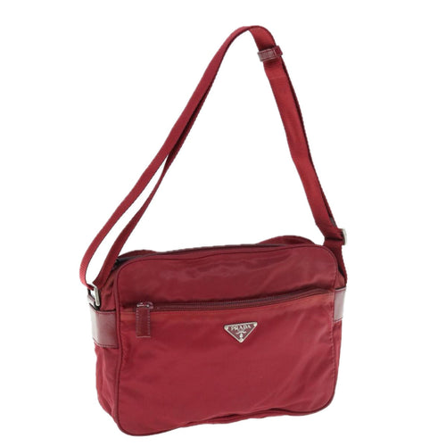 PRADA Shoulder Bag Nylon Red  63181