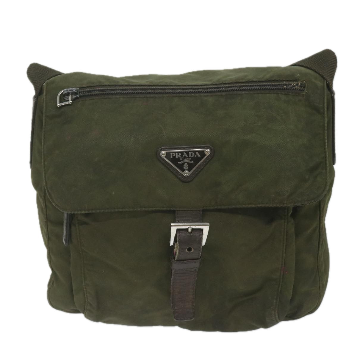 PRADA Shoulder Bag Nylon Khaki  63182