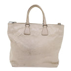 PRADA Hand Bag Leather 2way Beige  63197