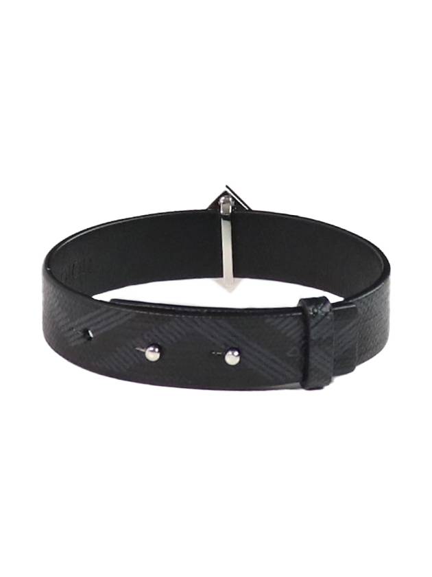CD Diamond Canvas Silver Finish Brass Bracelet Black Dior