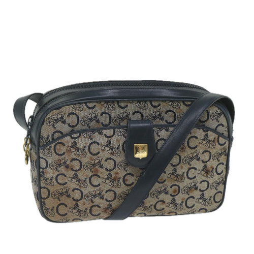 CELINE C Macadam Canvas Shoulder Bag Navy  63227