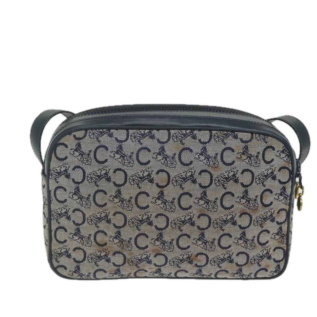 CELINE C Macadam Canvas Shoulder Bag Navy  63227