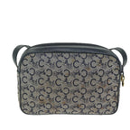 CELINE C Macadam Canvas Shoulder Bag Navy  63227