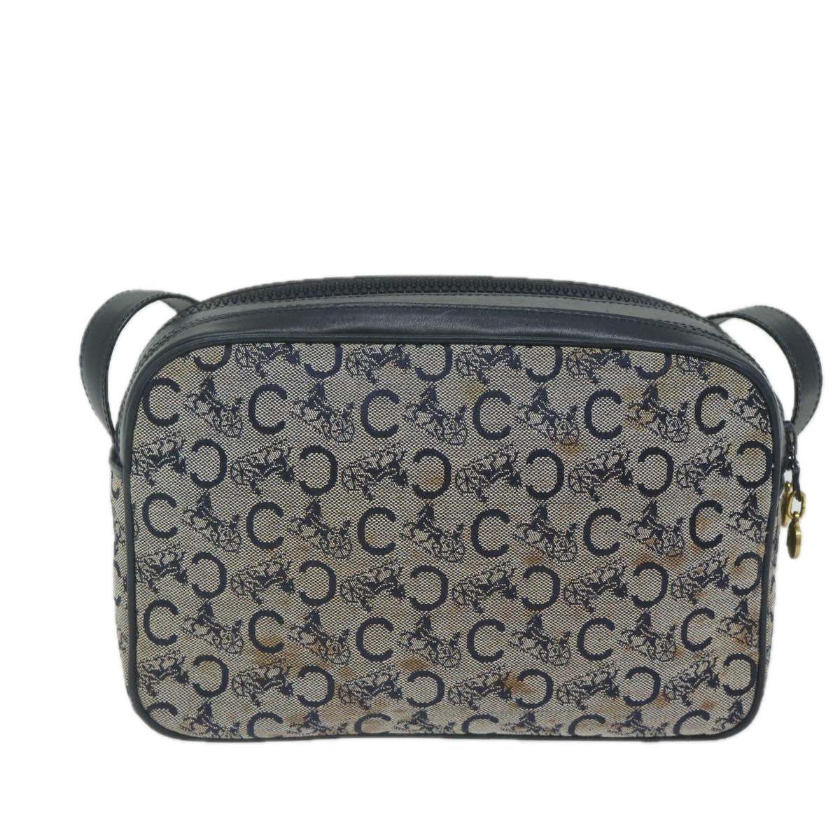CELINE C Macadam Canvas Shoulder Bag Navy  63227