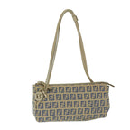 FENDI Zucchino Canvas Accessory Pouch Beige Blue63286