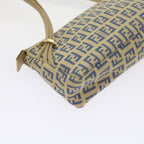 FENDI Zucchino Canvas Accessory Pouch Beige Blue63286