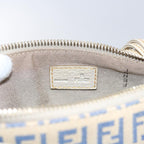 FENDI Zucchino Canvas Accessory Pouch Beige Blue63286