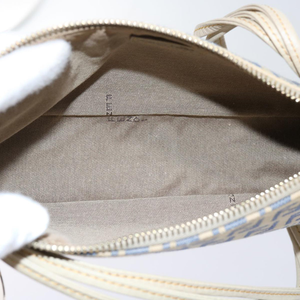 FENDI Zucchino Canvas Accessory Pouch Beige Blue63286