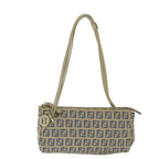 FENDI Zucchino Canvas Accessory Pouch Beige Blue63286