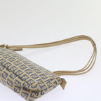 FENDI Zucchino Canvas Accessory Pouch Beige Blue63286