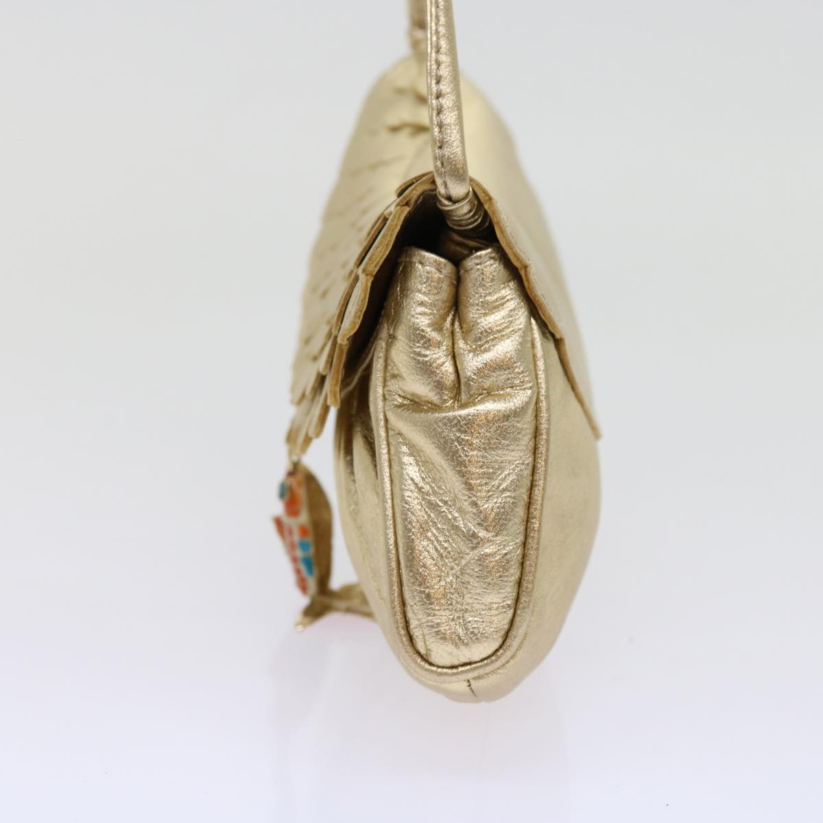 CELINE Hand Bag Leather Gold  63297