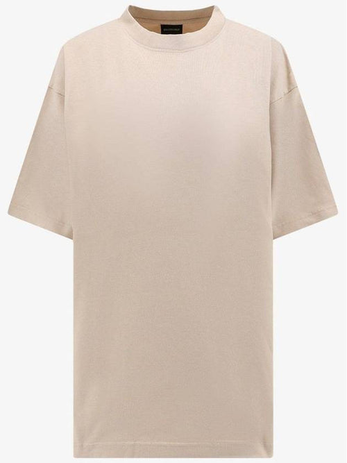Balenciaga Logo Print Short Sleeve T-Shirt Beige