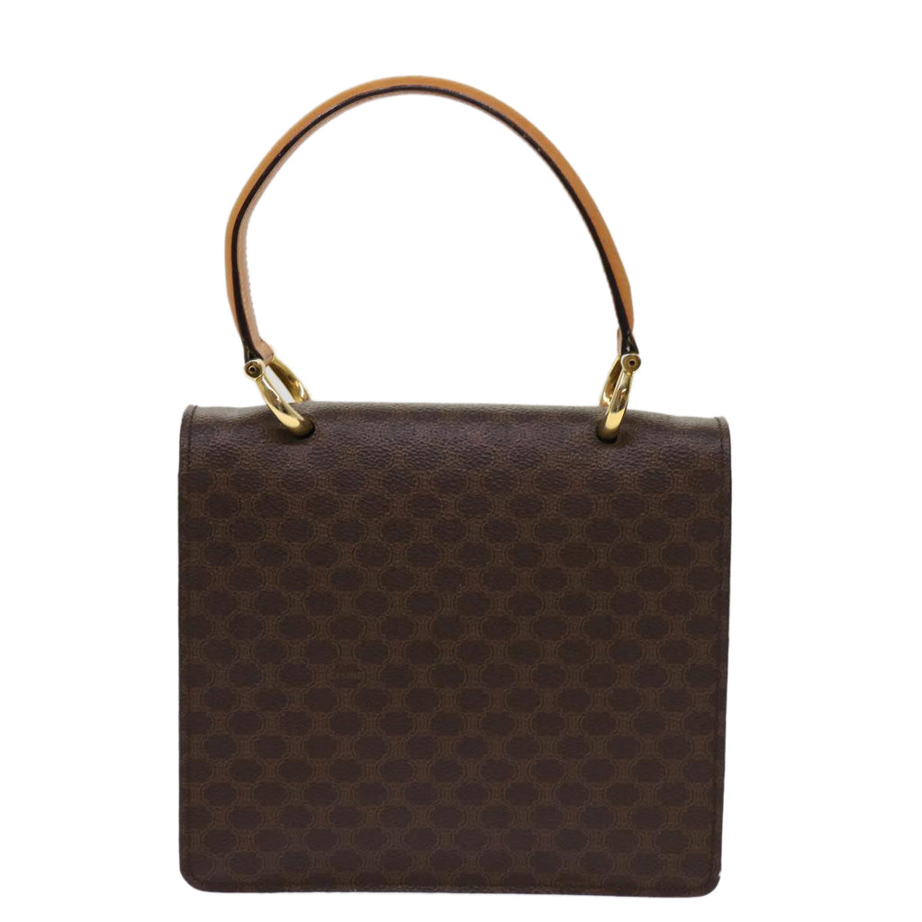 CELINE Macadam Canvas Hand Bag PVC Leather Brown  63307