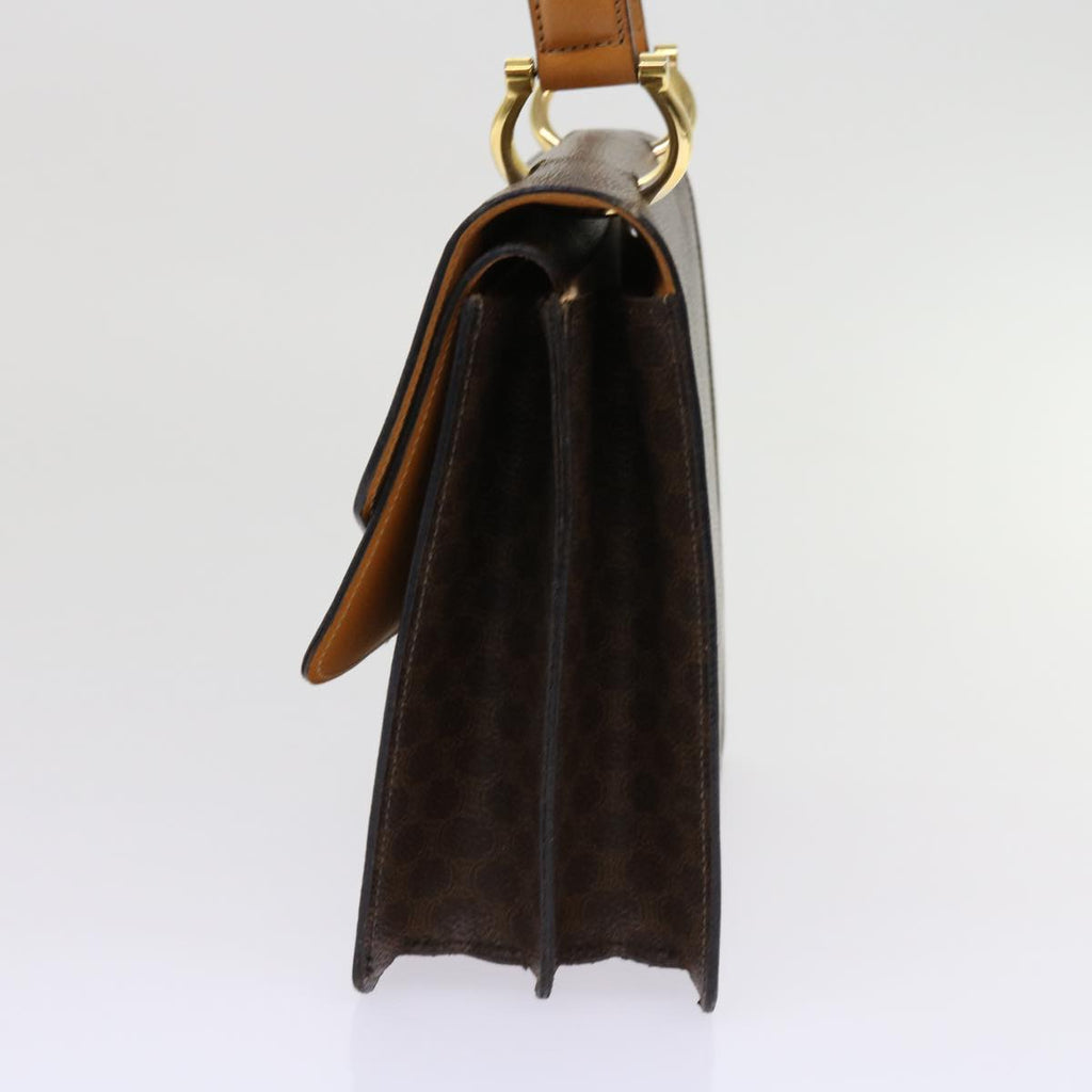 CELINE Macadam Canvas Hand Bag PVC Leather Brown  63307