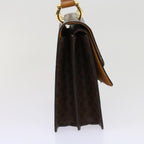 CELINE Macadam Canvas Hand Bag PVC Leather Brown  63307