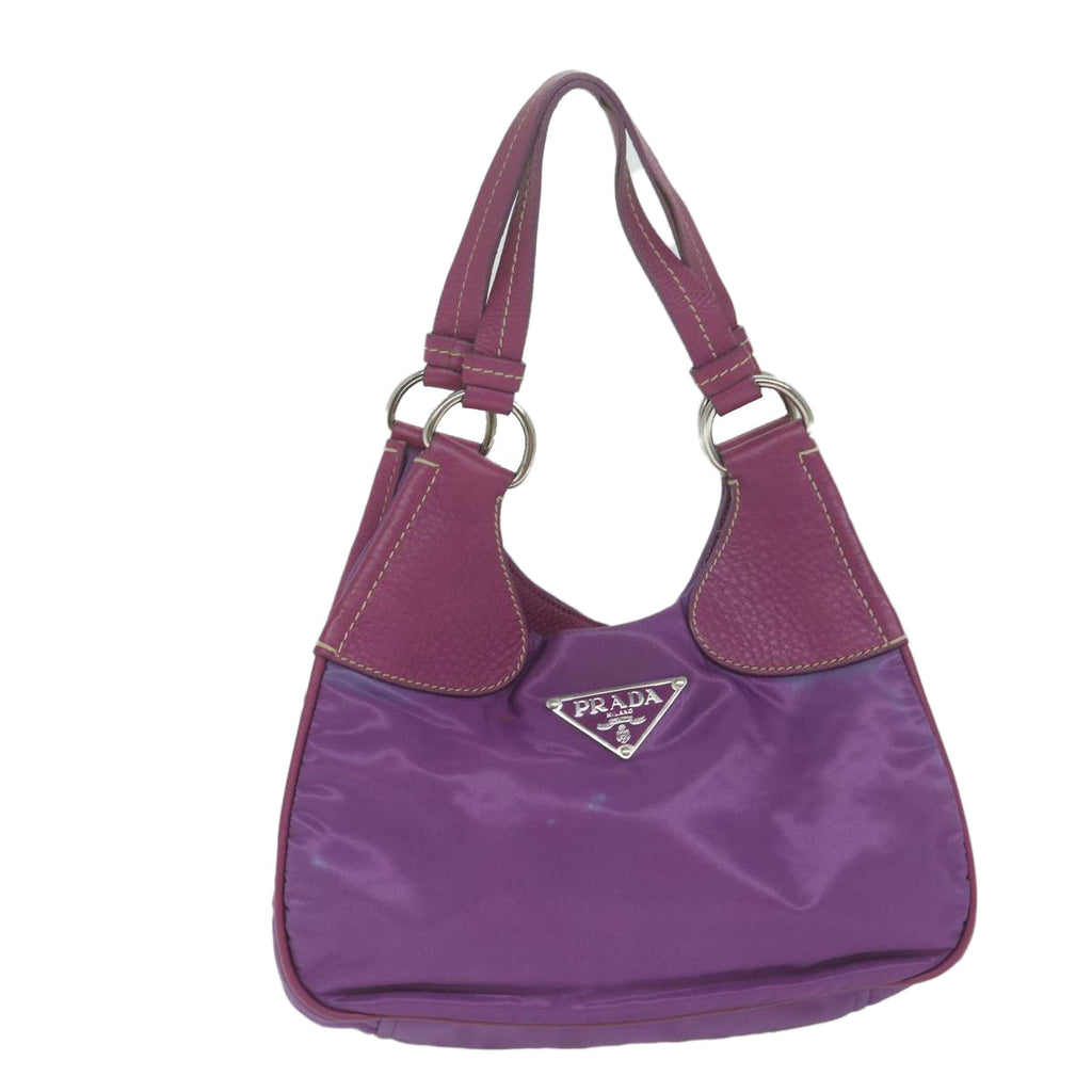 PRADA Hand Bag Nylon Purple  63379