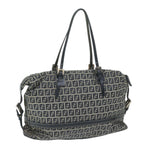 FENDI Zucchino Canvas Shoulder Bag Navy63396