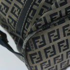 FENDI Zucchino Canvas Shoulder Bag Navy63396