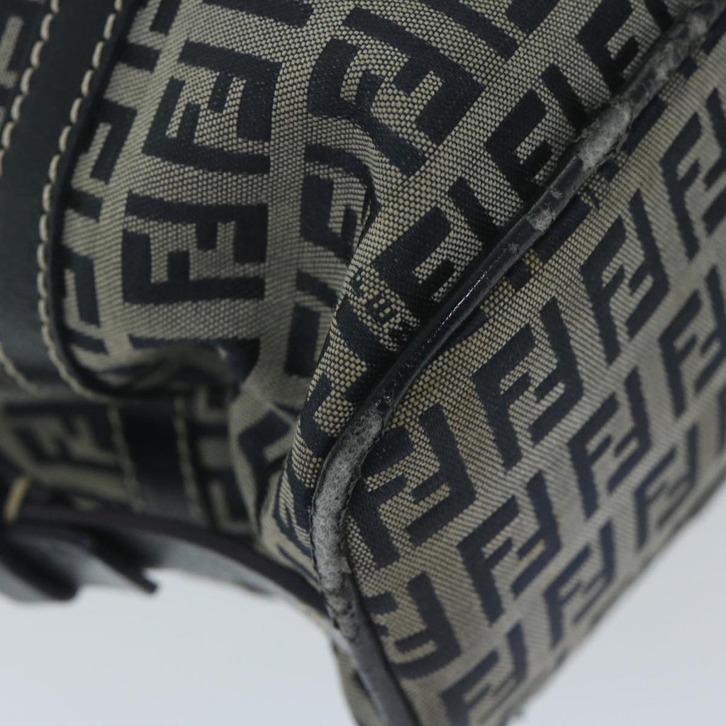 FENDI Zucchino Canvas Shoulder Bag Navy63396
