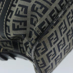 FENDI Zucchino Canvas Shoulder Bag Navy63396