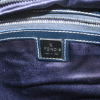 FENDI Zucchino Canvas Shoulder Bag Navy63396