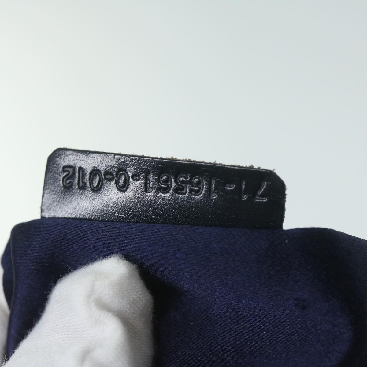 FENDI Zucchino Canvas Shoulder Bag Navy63396