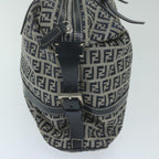 FENDI Zucchino Canvas Shoulder Bag Navy63396