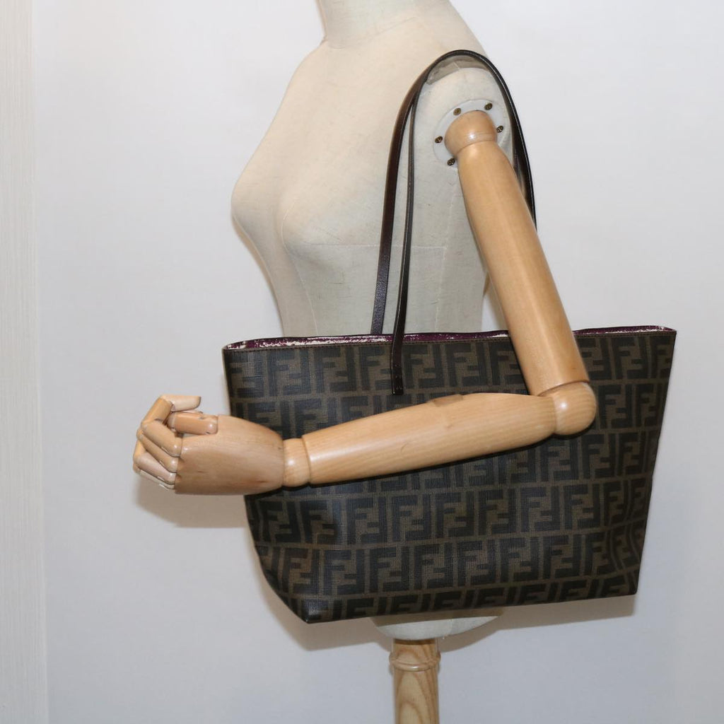 FENDI Zucca Canvas Tote Bag Black Brown63397
