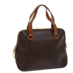 CELINE Macadam Canvas Hand Bag PVC Leather Brown  63444