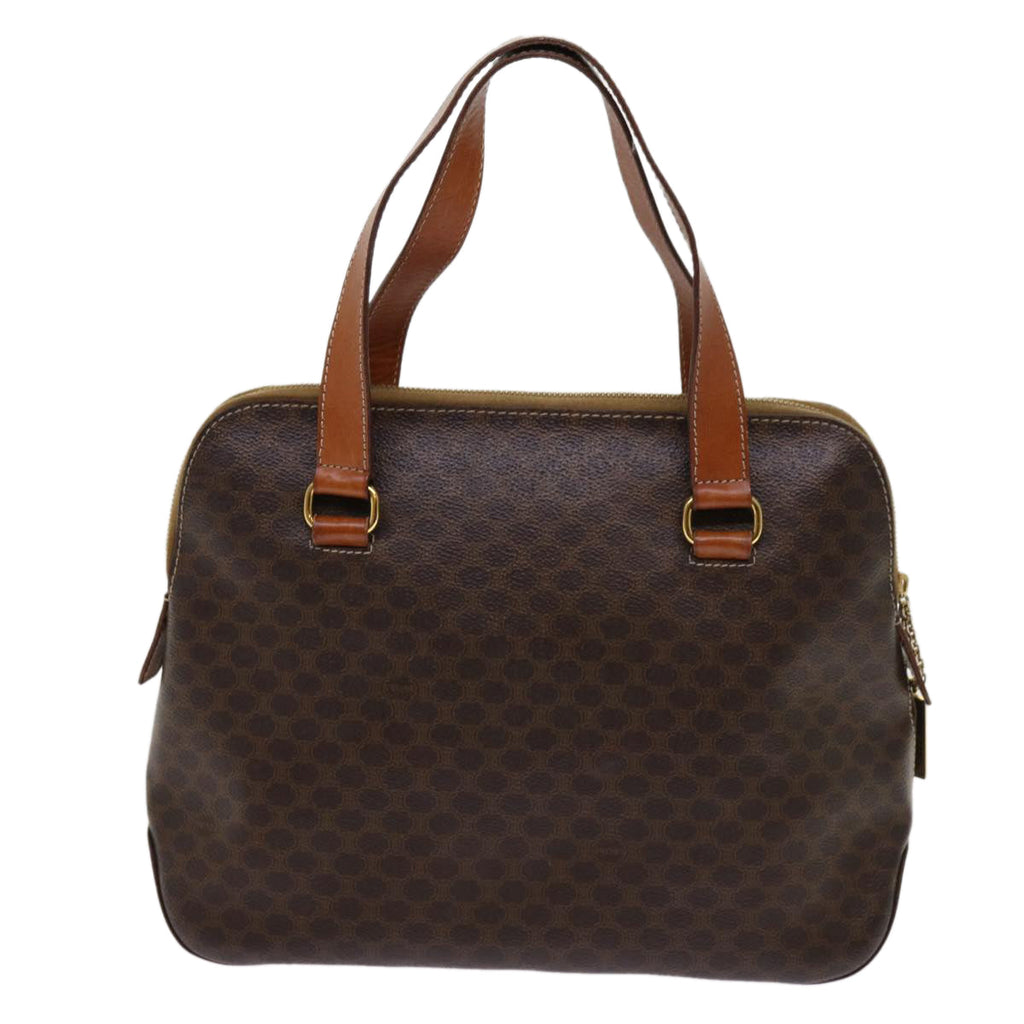 CELINE Macadam Canvas Hand Bag PVC Leather Brown  63444