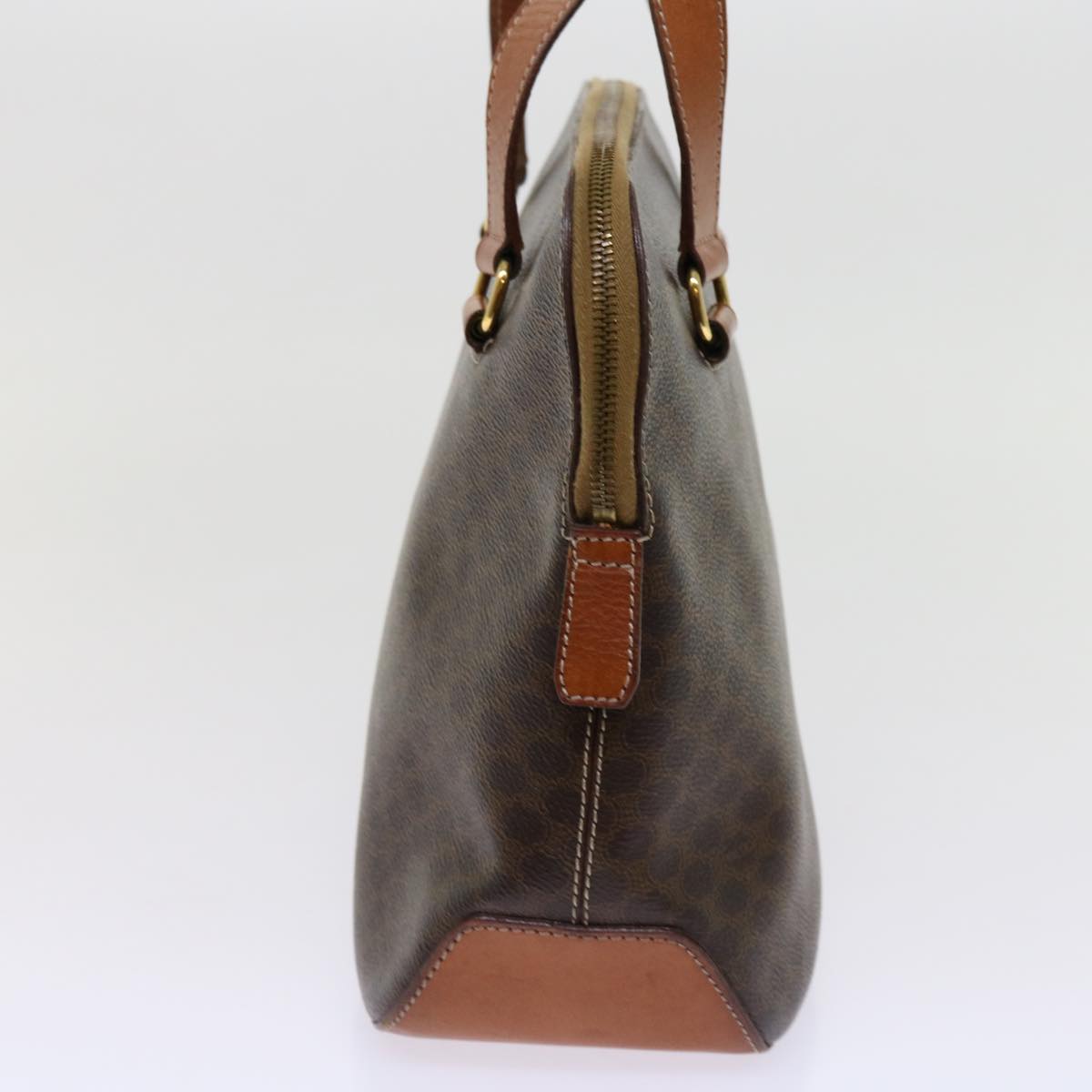 CELINE Macadam Canvas Hand Bag PVC Leather Brown  63444