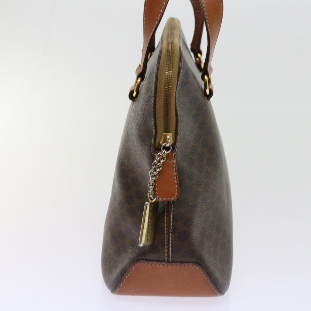 CELINE Macadam Canvas Hand Bag PVC Leather Brown  63444