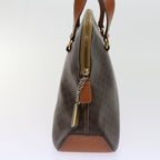 CELINE Macadam Canvas Hand Bag PVC Leather Brown  63444
