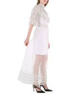 Burberry Burberry Ladies Light Pebble Grey Long Lace Dress, Brand Size 6 (US Size 4)