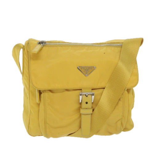 PRADA Shoulder Bag Nylon Yellow  63526