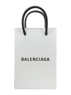 Balenciaga Logo Print Phone Holder Small Cross Bag White