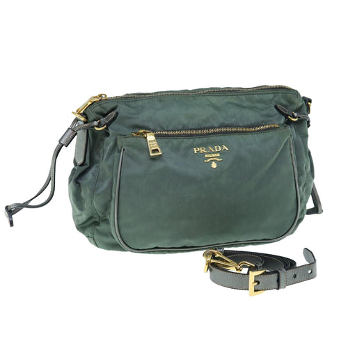 PRADA Shoulder Bag Nylon Green  63530