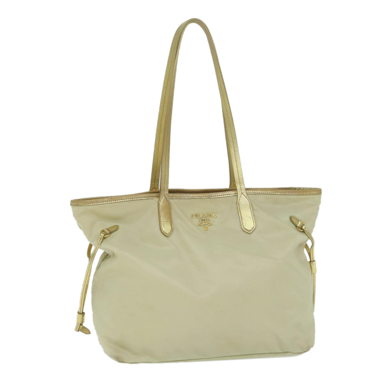 PRADA Tote Bag Nylon Cream  63532