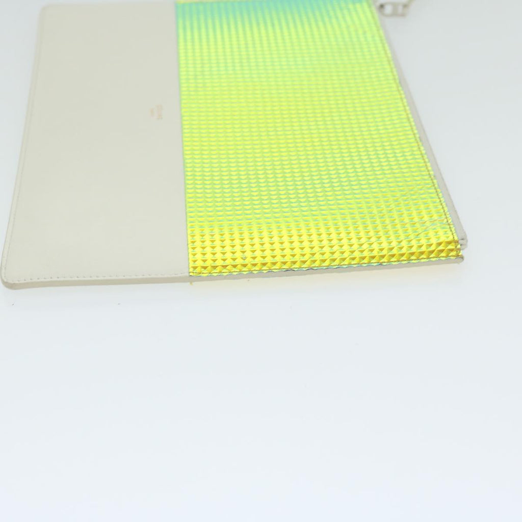 CELINE Clutch Bag Leather Cream  63559