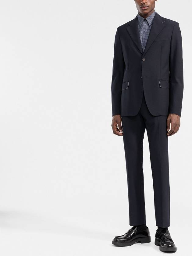 Fendi Men's Silk Long Sleeve Shirt Blue