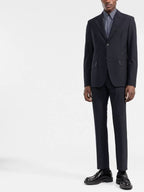 Fendi Men's Silk Long Sleeve Shirt Blue