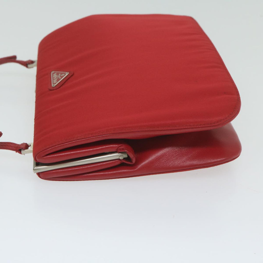 PRADA Chain Shoulder Bag Nylon Red  63571