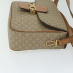 CELINE Macadam Canvas Shoulder Bag Beige Auth 63574